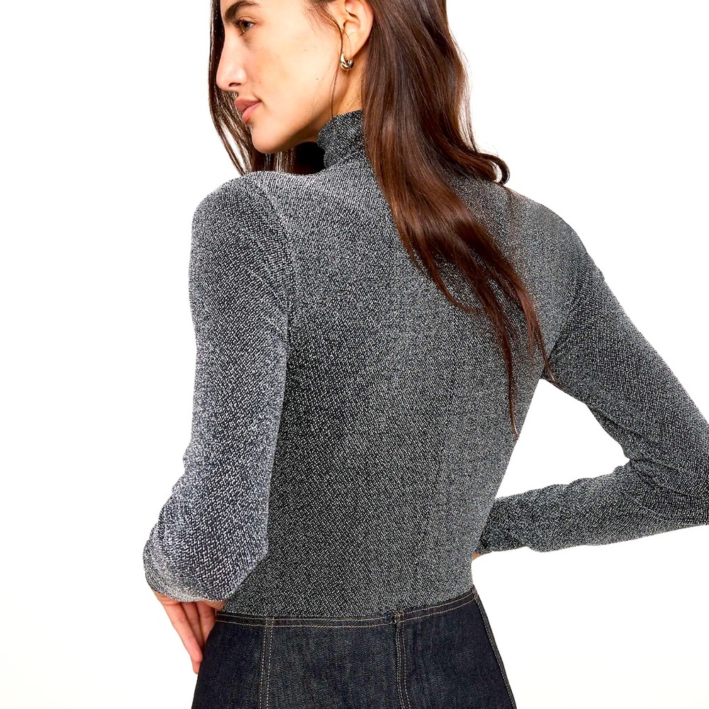 Banana Republic Stretch-Knit Bodysuit in Black Sparkle
